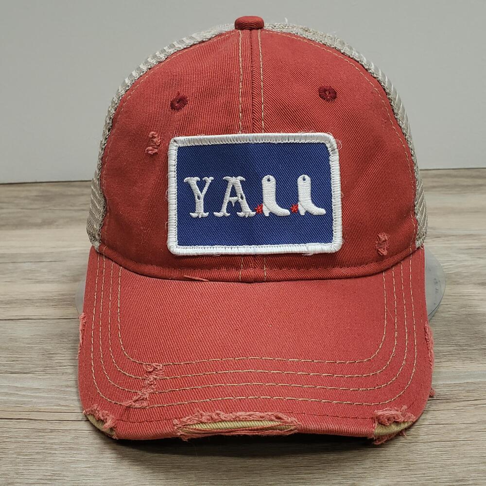 Judith March Y'all Hat Cap Snap Back Red Trucker Mesh Womens One Size Western